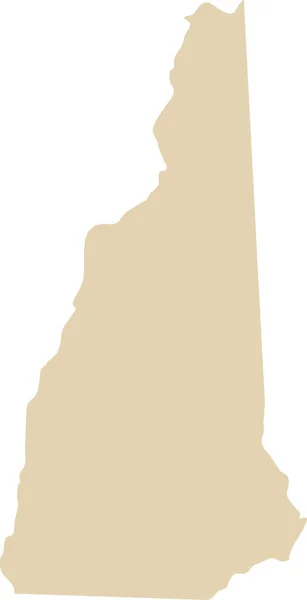 Beige Cmykカラー透明背景にアメリカのニューハンプシャー州の連邦州の詳細なフラットマップ — ストックベクタ