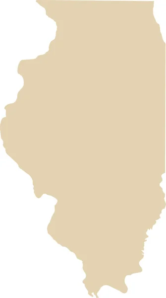 Beige Cmyk Kolor Szczegółowa Płaska Mapa Kraju Związkowego Illinois Stany — Wektor stockowy