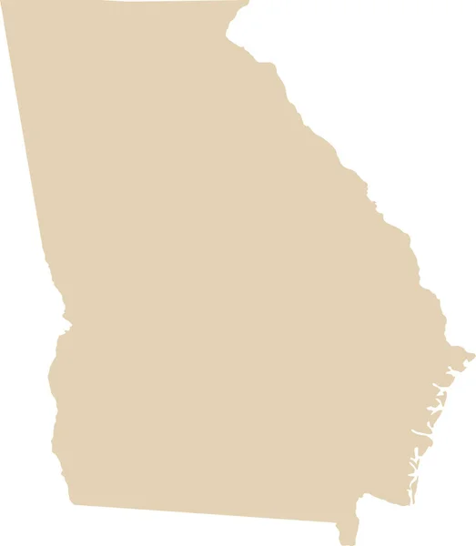 ベージュCmykカラー透明背景にアメリカのジョージア州の連邦州の詳細なフラットマップ — ストックベクタ