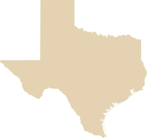 Beige Cmyk Farbig Detaillierte Flache Karte Des Bundesstaates Texas Vereinigte — Stockvektor