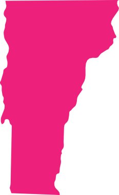 PINK CMYK rengi, Amerika Birleşik Devletleri 'nin saydam arkaplan üzerindeki federal Vermont eyaletinin ayrıntılı düz haritası