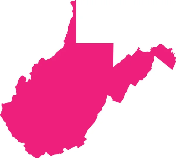 Pink Cmyk Färg Detaljerad Platt Karta Över Den Federala Delstaten — Stock vektor