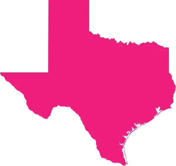 Pink Cmyk Farbig Detaillierte Flache Karte Des Bundesstaates Texas Vereinigte — Stockvektor