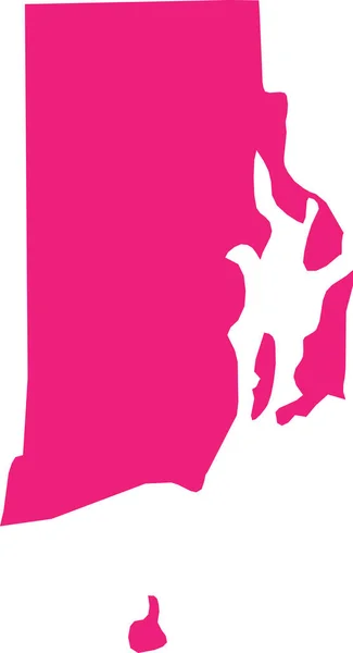 Pink Cmyk Цветная Подробная Плоская Карта Федерального Штата Род Айленд — стоковый вектор