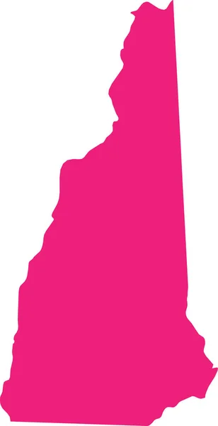 Pink Cmyk Цветная Подробная Плоская Карта Федерального Штата Нью Гэмпшир — стоковый вектор