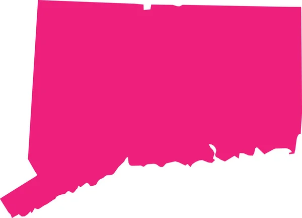Pink Cmykカラー透明背景にアメリカのコネチカット州の連邦状態の詳細なフラットマップ — ストックベクタ