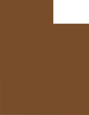 BROWN CMYK rengi UTAH federal eyaletinin düz haritası, Amerika Birleşik Devletleri şeffaf arkaplan üzerinde