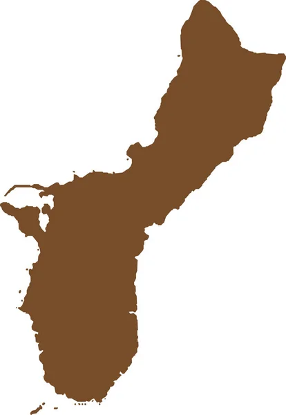 Brown Cmyk Χρώμα Λεπτομερή Επίπεδη Χάρτη Της Ομοσπονδιακής Επικράτειας Της — Διανυσματικό Αρχείο