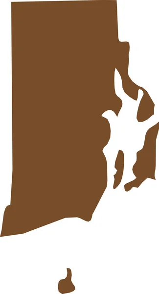 ブラウン Cmyk色透明背景にアメリカ ロードアイランド州の連邦州の詳細なフラットマップ — ストックベクタ