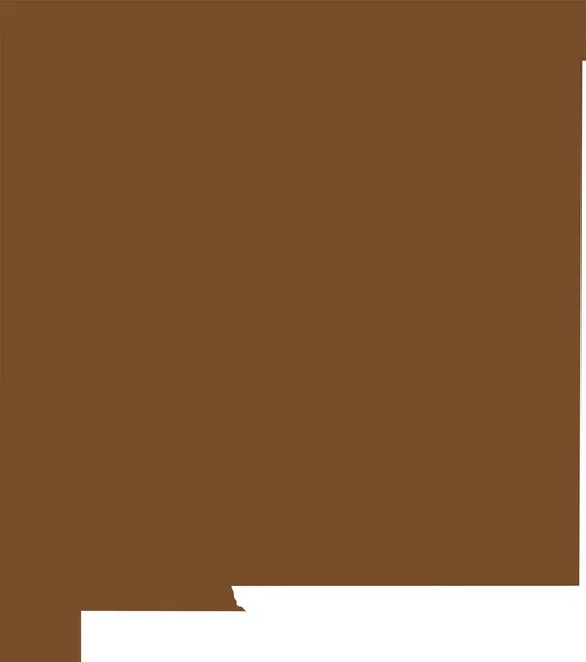 Brown Cmjn Couleur Carte Plate Détaillée État Fédéral Nouveau Mexique — Image vectorielle