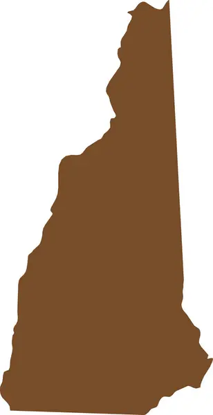 Brut Cmjn Couleur Carte Plate Détaillée État Fédéral New Hampshire — Image vectorielle