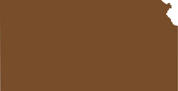 Brown Cmjn Couleur Carte Plate Détaillée État Fédéral Kansas États — Image vectorielle