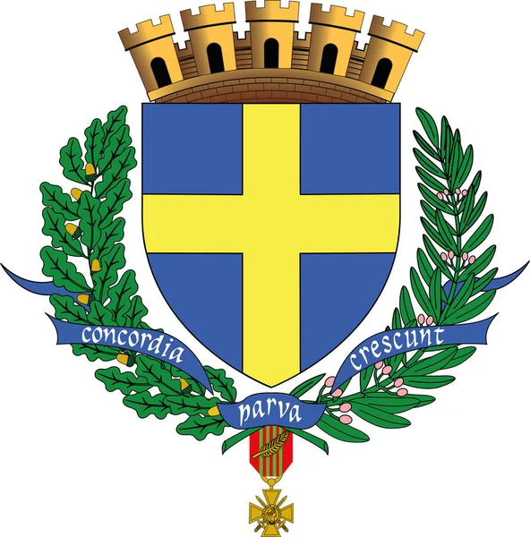 法国托隆市的官方国徽矢量图解 — 图库矢量图片
