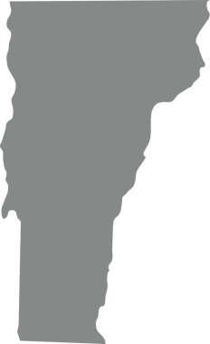 Gri CMYK rengi, Amerika Birleşik Devletleri 'nin saydam arkaplan üzerindeki federal Vermont eyaletinin ayrıntılı düz haritası