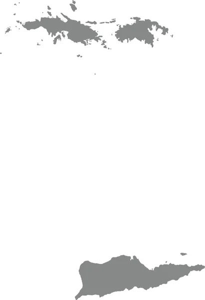 Цветная Подробная Плоская Карта Федеральной Территории Виргинских Островов Сша Объединенных — стоковый вектор