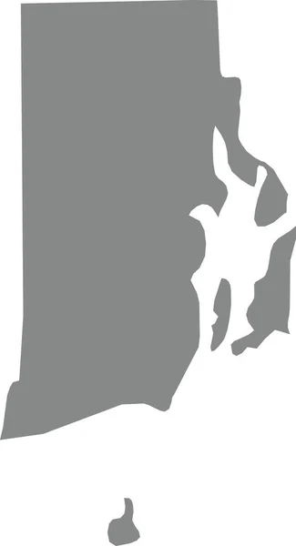 Gray Cmyk Cor Mapa Plano Detalhado Estado Federal Ilha Rhode —  Vetores de Stock