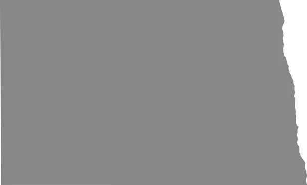 Gray Cmjn Couleur Carte Plate Détaillée État Fédéral North Dakota — Image vectorielle