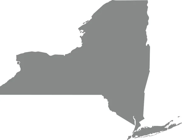 Gray Cmykカラー透明背景にアメリカのニューヨーク州の連邦州の詳細なフラットマップ — ストックベクタ