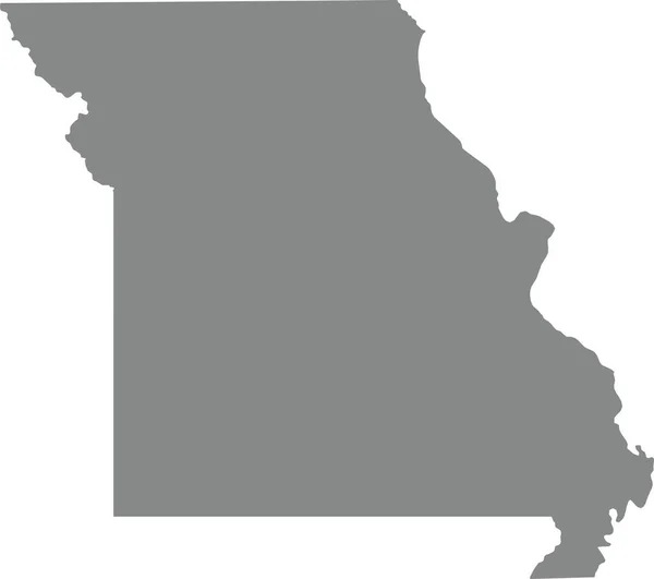 Gray Cmyk Color Plano Detallado Mapa Del Estado Federal Missouri — Vector de stock