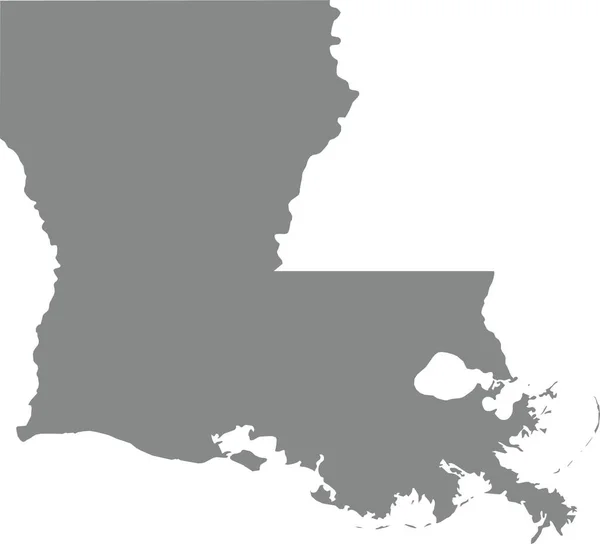 Grigio Cmyk Colore Dettagliata Mappa Piana Dello Stato Federale Louisiana — Vettoriale Stock