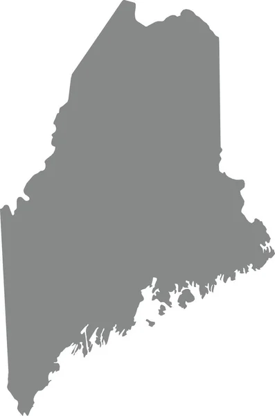 Gray Cmjn Couleur Carte Plate Détaillée État Fédéral Maine États — Image vectorielle