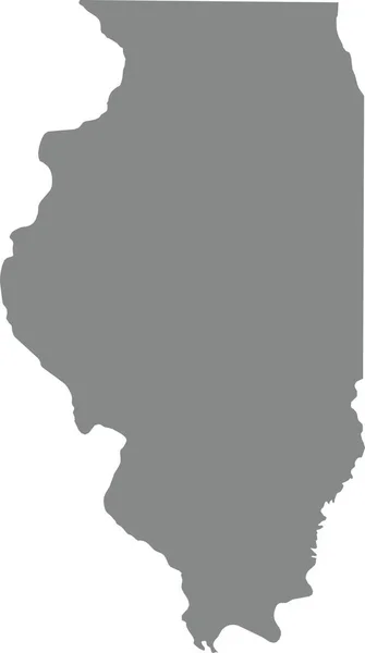 Grigio Cmyk Colore Dettagliata Mappa Piana Dello Stato Federale Illinois — Vettoriale Stock