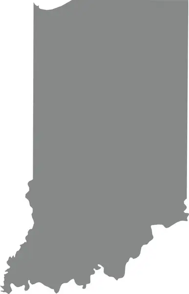 Gray Cmyk Color Mapa Plano Detallado Del Estado Federal Indiana — Vector de stock