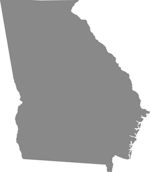 Gray Cmyk Kolor Szczegółowa Płaska Mapa Kraju Związkowego Georgia Stany — Wektor stockowy