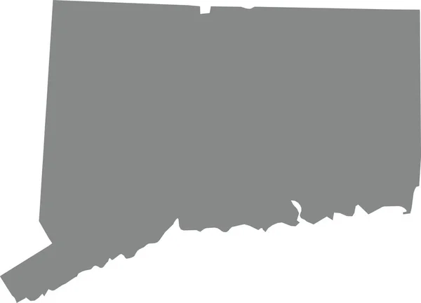 Gray Cmyk Barva Detailní Plochá Mapa Federálního Státu Connecticut Spojené — Stockový vektor