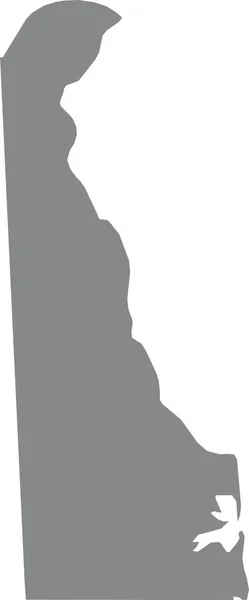Gray Cmyk Cor Mapa Plano Detalhado Estado Federal Delaware Estados —  Vetores de Stock