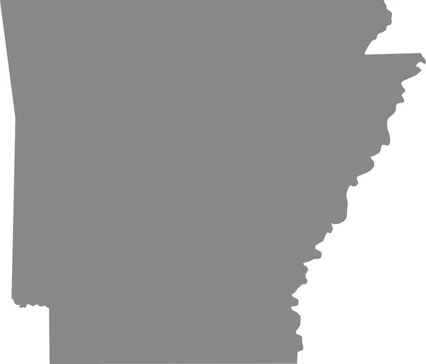 Gray Cmyk Barva Detailní Plochá Mapa Federálního Státu Arkansas Spojené — Stockový vektor