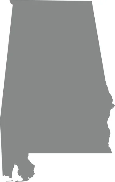 美国阿拉巴马州联邦州透明背景的灰度Cmyk彩色详细平面地图 — 图库矢量图片