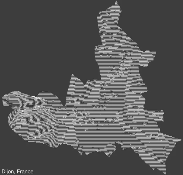Τοπογραφικό Ανάγλυφο Χάρτη Της Πόλης Dijon Γαλλια Συμπαγείς Γραμμές Περίγραμμα — Διανυσματικό Αρχείο