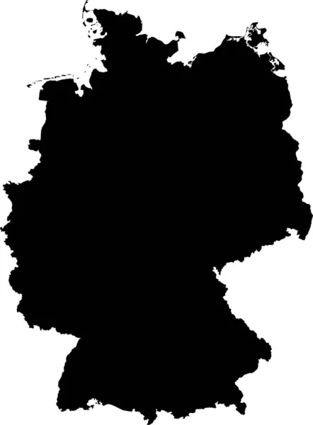 Black Cmyk Cor Detalhada Mapa Estêncil Plano País Europeu Alemanha —  Vetores de Stock