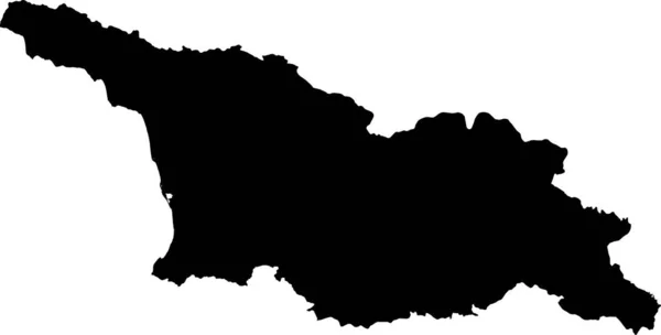 Черный Цвет Cmyk Детальная Плоская Трафаретная Карта Европейской Страны Georgia — стоковый вектор