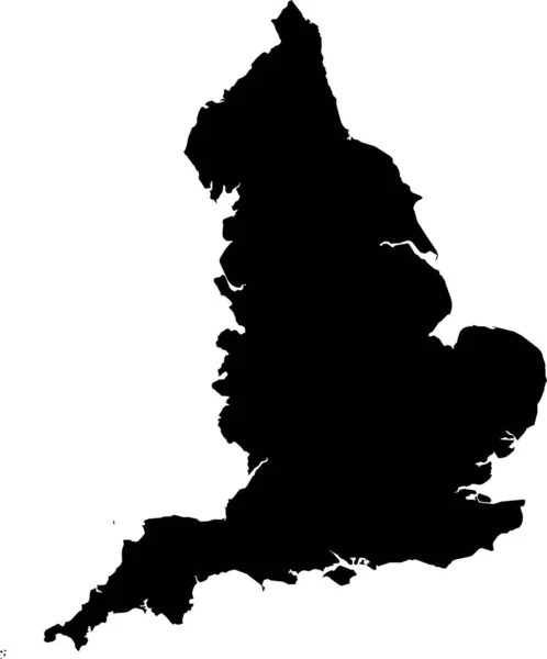 Black Cmyk在透明背景下的欧洲国家英格兰的详细平面模板图 — 图库矢量图片