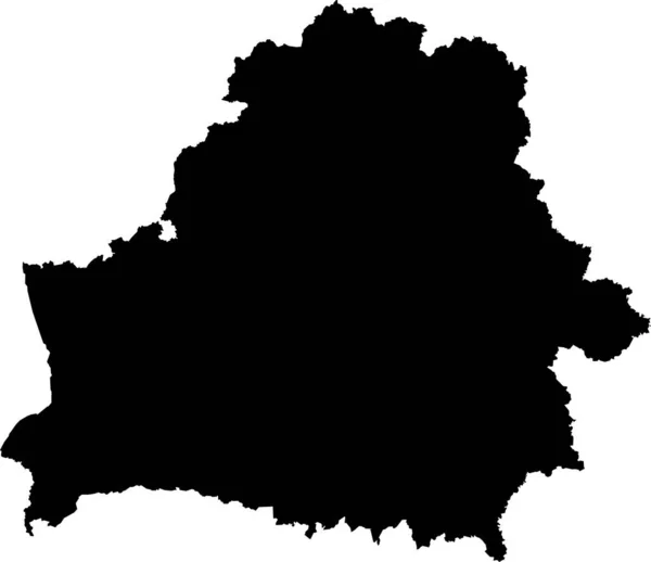 Черный Цвет Cmyk Детальная Плоская Трафаретная Карта Европейской Страны Беларусь — стоковый вектор
