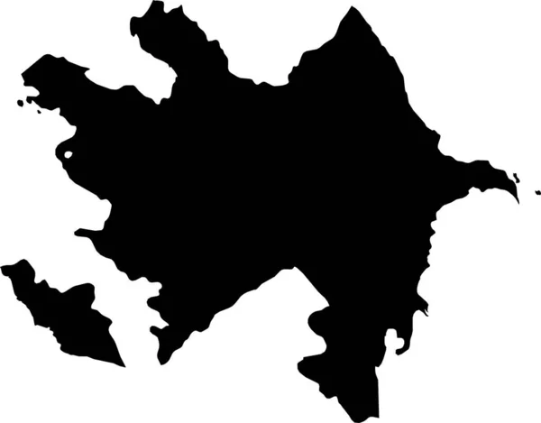 Черный Cmyk Цвет Подробная Плоская Трафаретная Карта Европейской Страны Azerbaijan — стоковый вектор