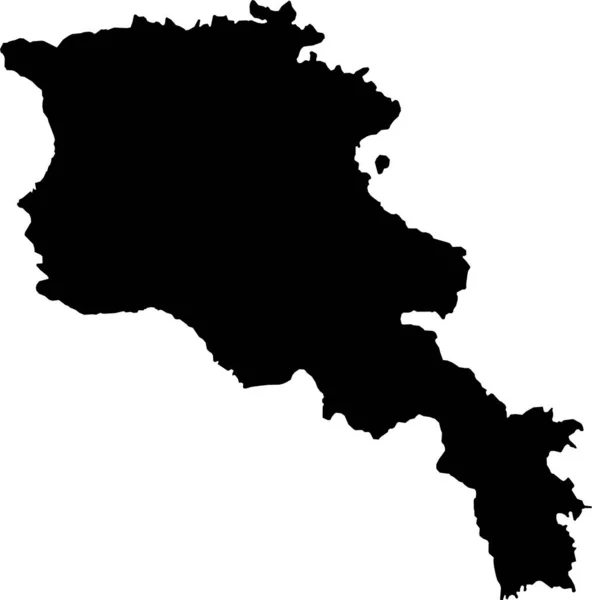 Черный Цвет Cmyk Детализированная Плоская Трафаретная Карта Европейской Страны Армения — стоковый вектор