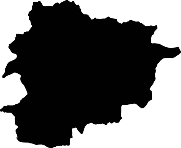 Black Cmyk Farbig Detaillierte Flache Schablonenkarte Des Europäischen Landes Andorra — Stockvektor