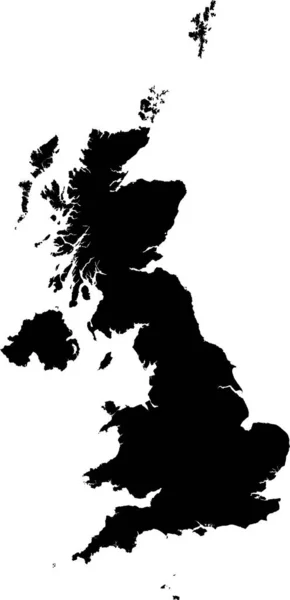 Черный Цвет Cmyk Детализированная Плоская Трафаретная Карта Европейской Страны United — стоковый вектор