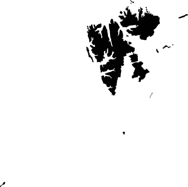 Black Cmyk Color Detailed Flat Stencil Map European Region Svalbard — Stock Vector