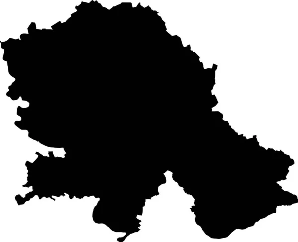 Black Cmyk Cor Detalhada Mapa Estêncil Plano Região Europeia Vojvodina — Vetor de Stock