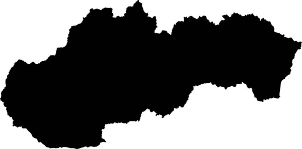 Black Cmyk Farbig Detaillierte Flache Schablonenkarte Des Europäischen Landes Slowakei — Stockvektor