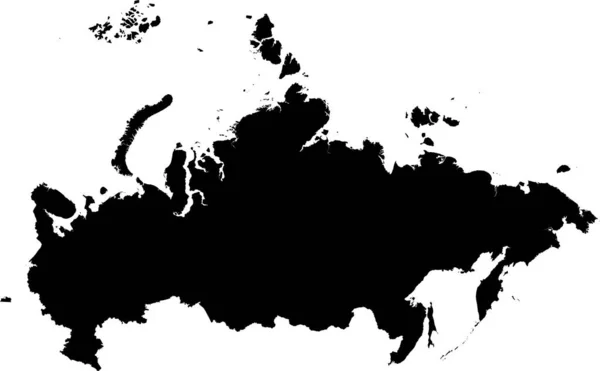 ブラックCmyk色透明背景にロシアの欧州諸国の詳細なフラットステンシルマップ — ストックベクタ