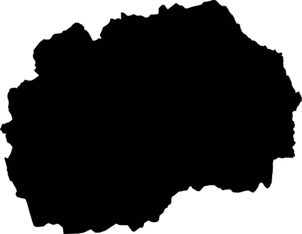 Black Cmyk Color Detailed Flat Stencil Map European Country North — стоковий вектор