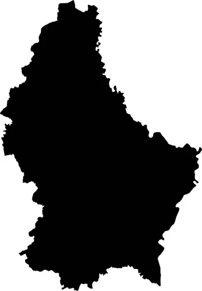 Черный Цвет Cmyk Детальная Плоская Трафаретная Карта Европейской Страны Luxembourg — стоковый вектор