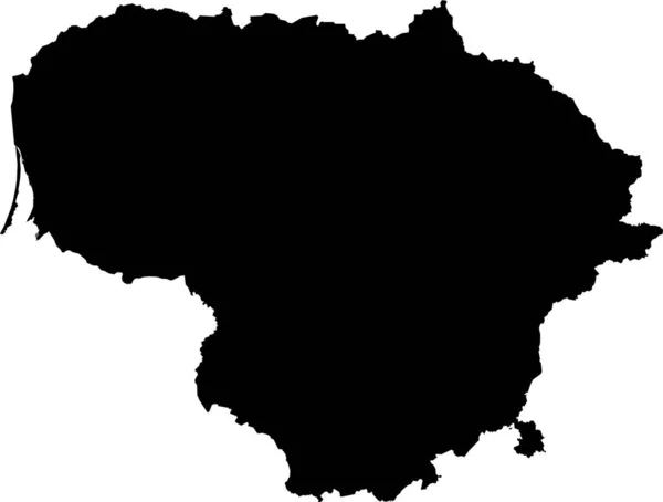 Black Cmyk Cor Detalhada Mapa Estêncil Plano País Europeu Lituânia —  Vetores de Stock