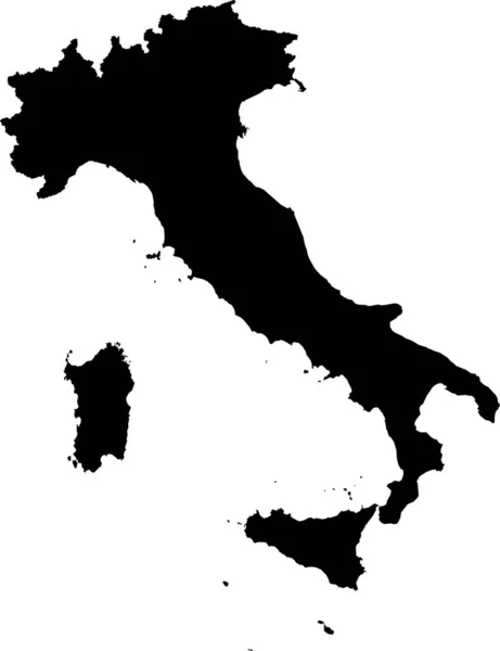 Black Cmyk Farbig Detaillierte Flache Schablonenkarte Des Europäischen Landes Italien — Stockvektor