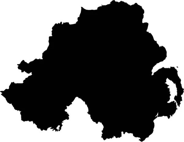 Black Cmyk Cor Detalhada Mapa Estêncil Plano País Europeu Irlanda —  Vetores de Stock